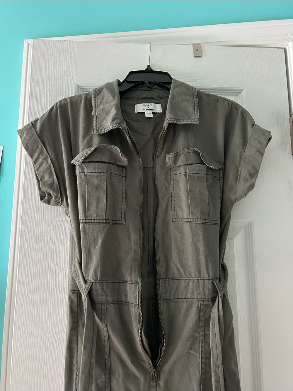 Sonoma Olive Green Utility Jumpsuit